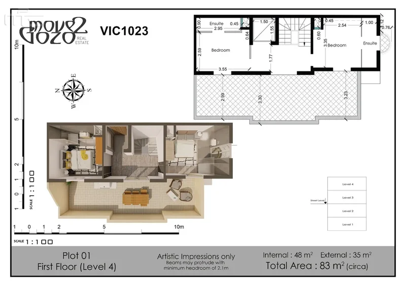 VIC1024 Rustic style large property with pool and country views