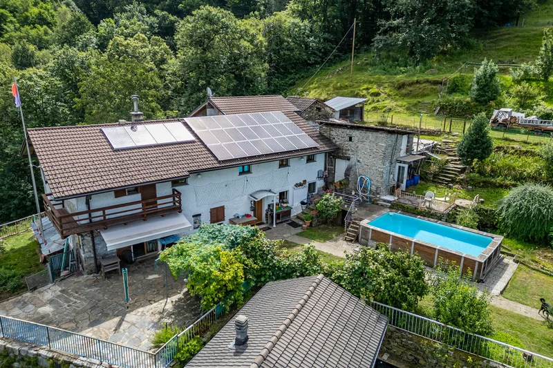 Ticino House With 20'000 Sqm Of Land, Swimming Pool, And Rustic House