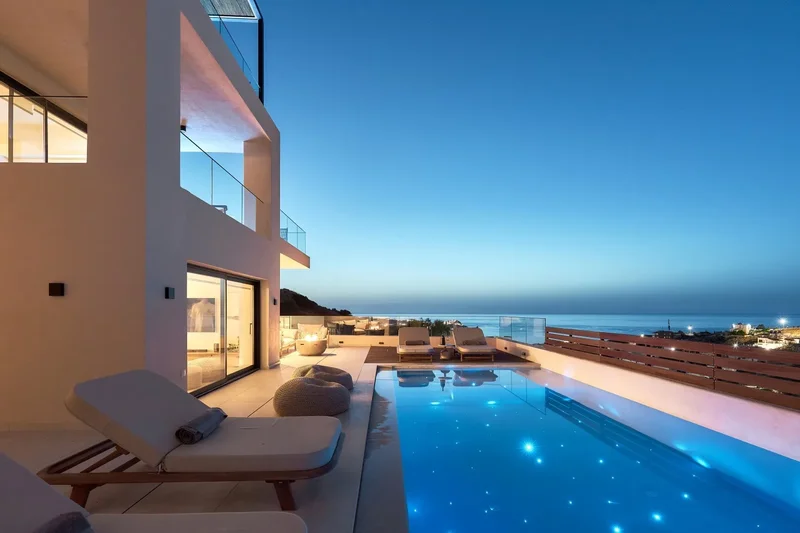 Modern hillside villa with panoramic views
