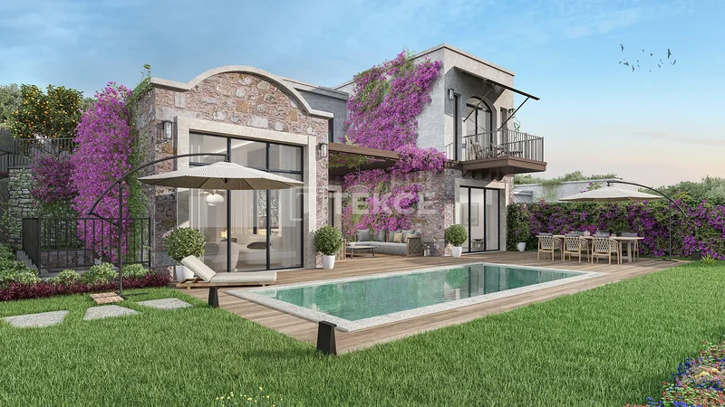Detached Villas for Sale in Bodrum Türbükü with Cove Views