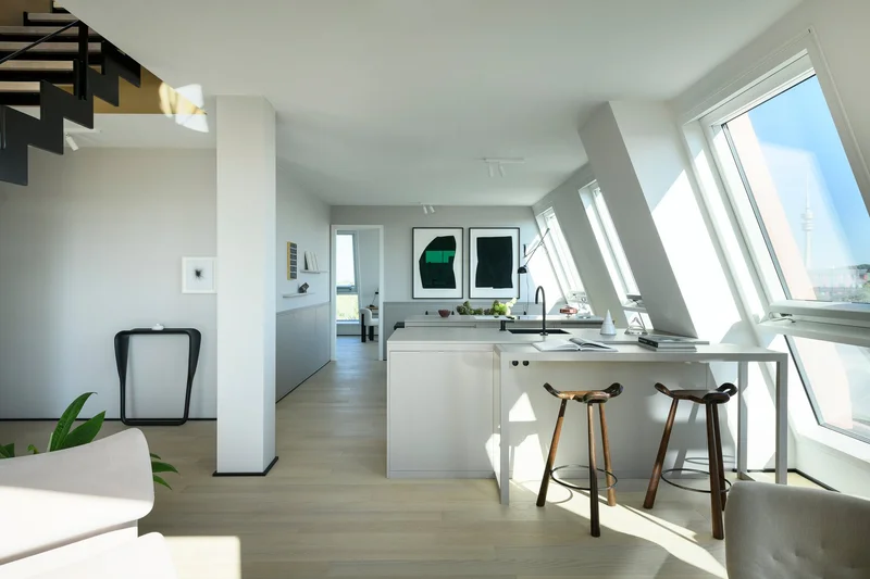 For vintage design lovers: furnished rooftop flat in Van B