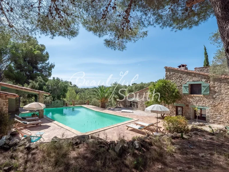 AUTHENTIC STONE FARMHOUSE WITH POOL AND VIEWS, 1.9 HECTARES, ESPIRA DE L'AGLY