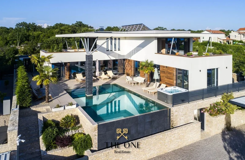 Luxury Villa On The Island Of Krk With A Beautiful View Of The Adriatic Sea