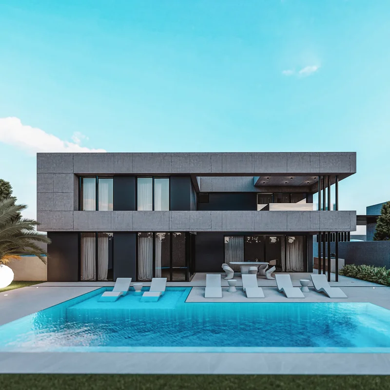 Modern luxury villa under construction in Čilipi