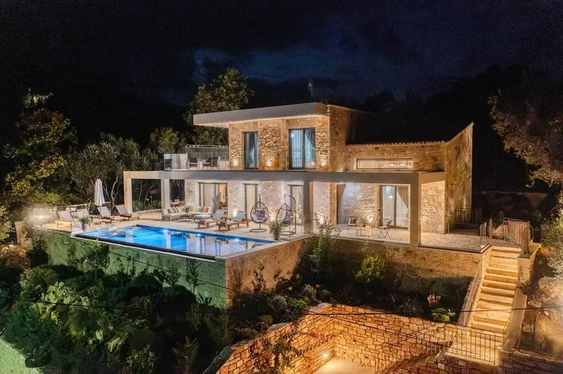 Exquisite Newly Built 4-Bedroom Stone Villa With Vast Sea Views, North-East Corfu