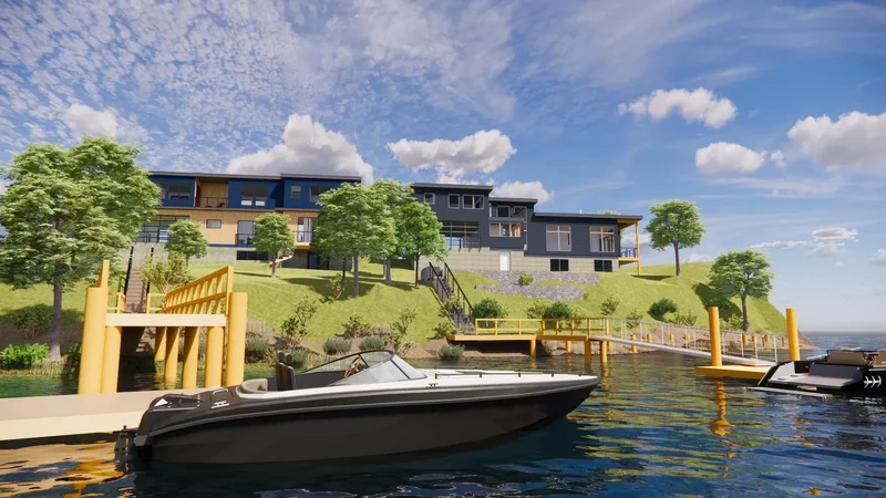 Stunning new contemporary waterfront home