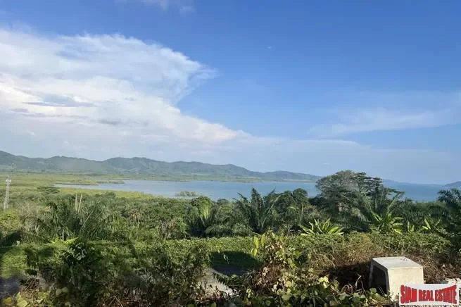 18.5 rai of rubber plantation land is for sale with fantastic sea views in Takua Thung, Phang Nga.
