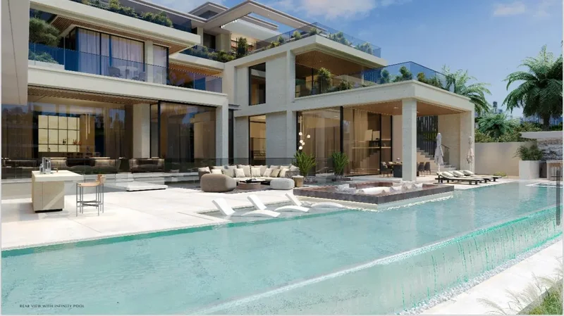 Dubai Ultra-Luxury Lakefront Mansion Villa | 5BR | Burj Khalifa Skyline | Pool, Rooftop & Basement