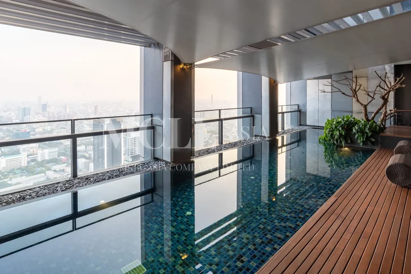 Triplex Penthouse top floor features huge private swimming pool with a stunning view all Bangkok.