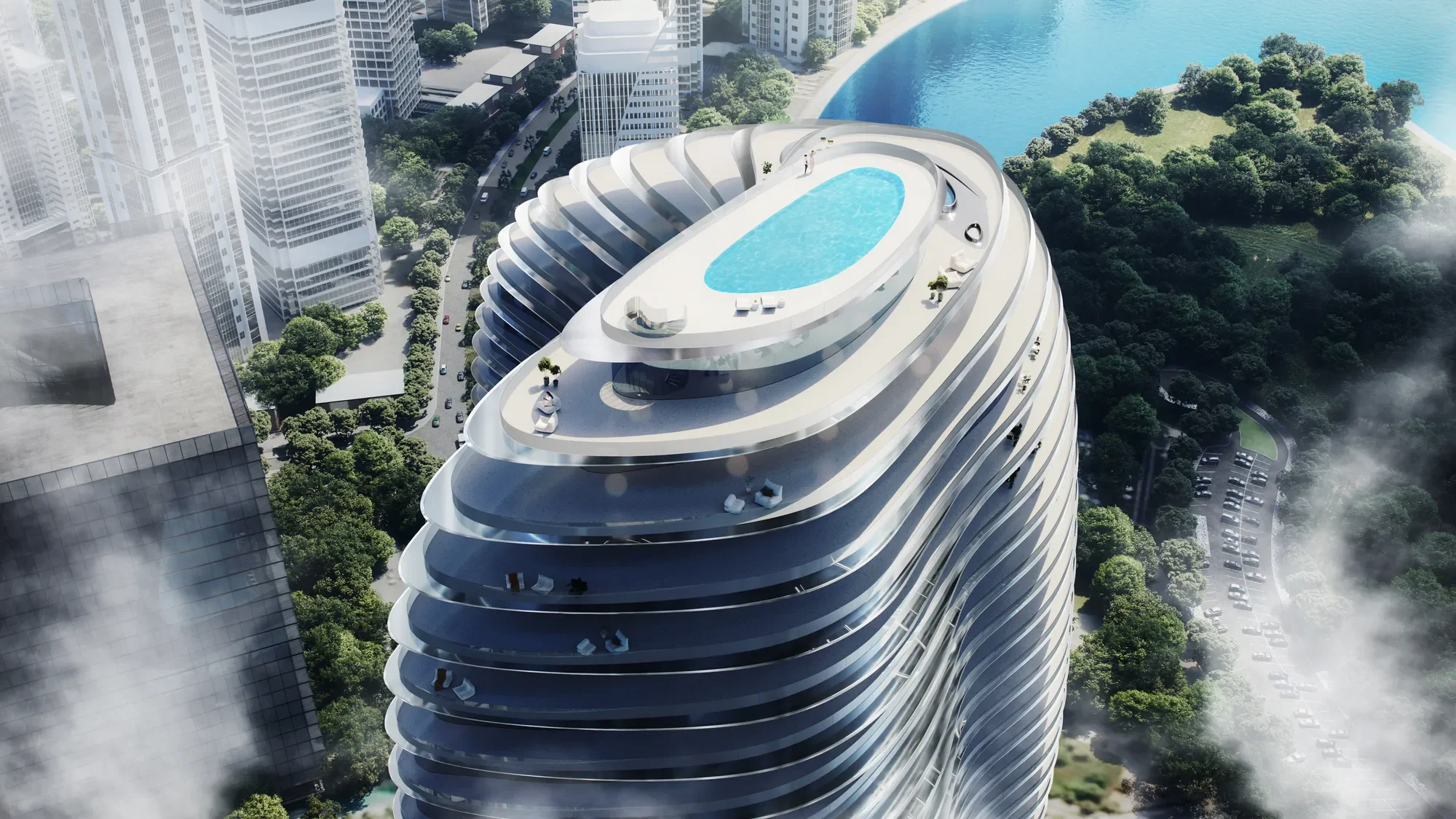 Fluid Facade: French Riviera Elegance in the Heart of the Metropolis Next To Burj Khalifa Downtown