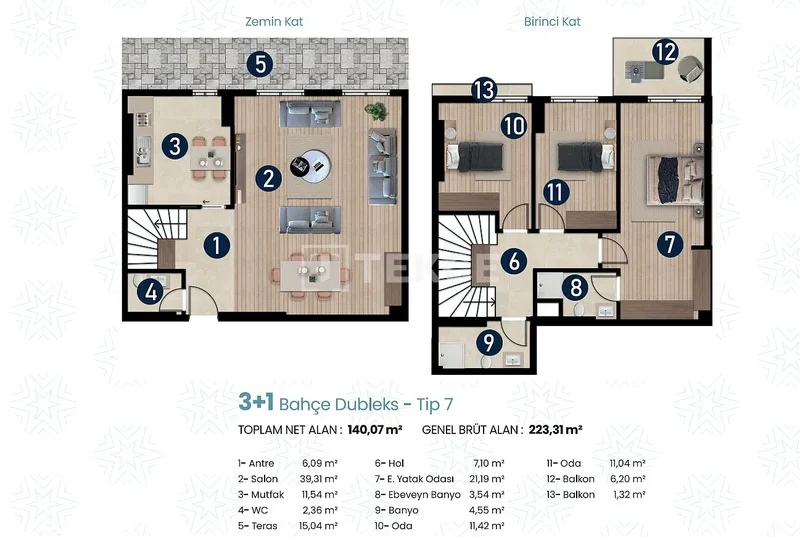 Apartments in a Complex with a Pool in İzmir Karşıyaka