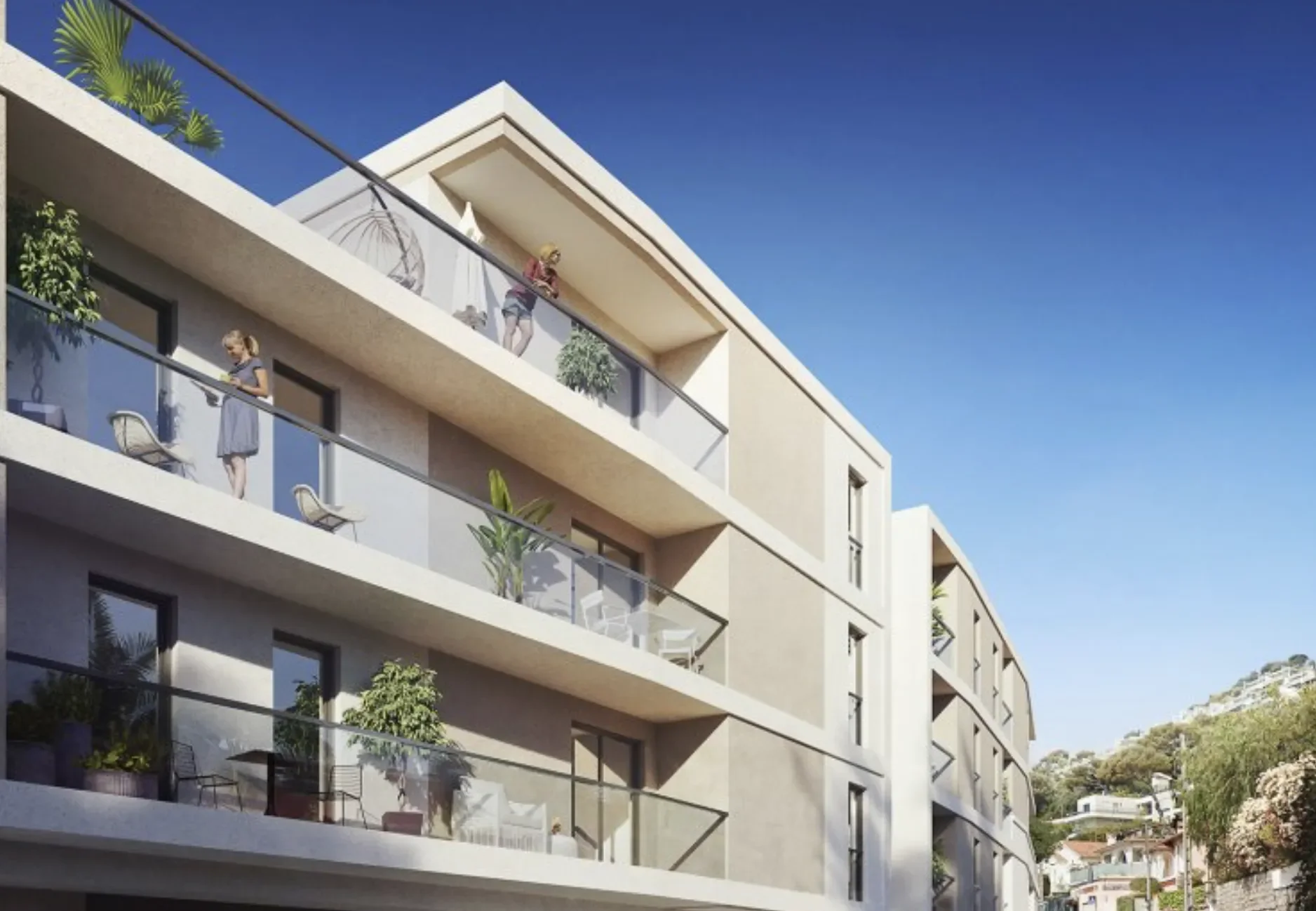 NEW, CAP D'AIL - 4-ROOM APARTMENT OF 112M2, 2 TERRACES (50M2), BALCONY (20M2), SEA VIEW, PARKING, CL