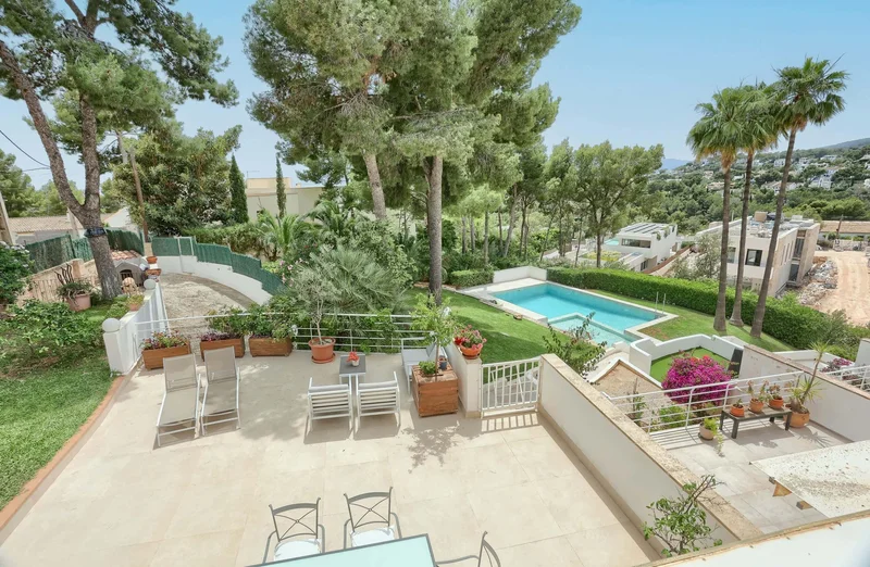 Townhouse in Portals Nous with large terrace, pool and sea views