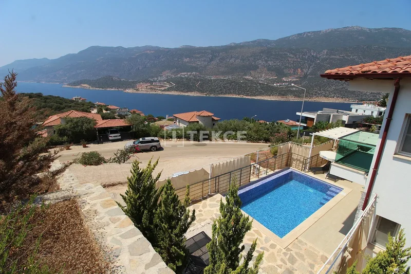 Furnished 3-Bedroom Villa with Pool and Sea View in Kaş Antalya