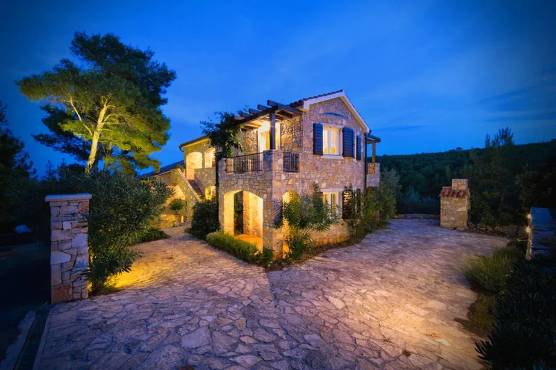 Hvar, Stari Grad, luxury stone villa in a unique location