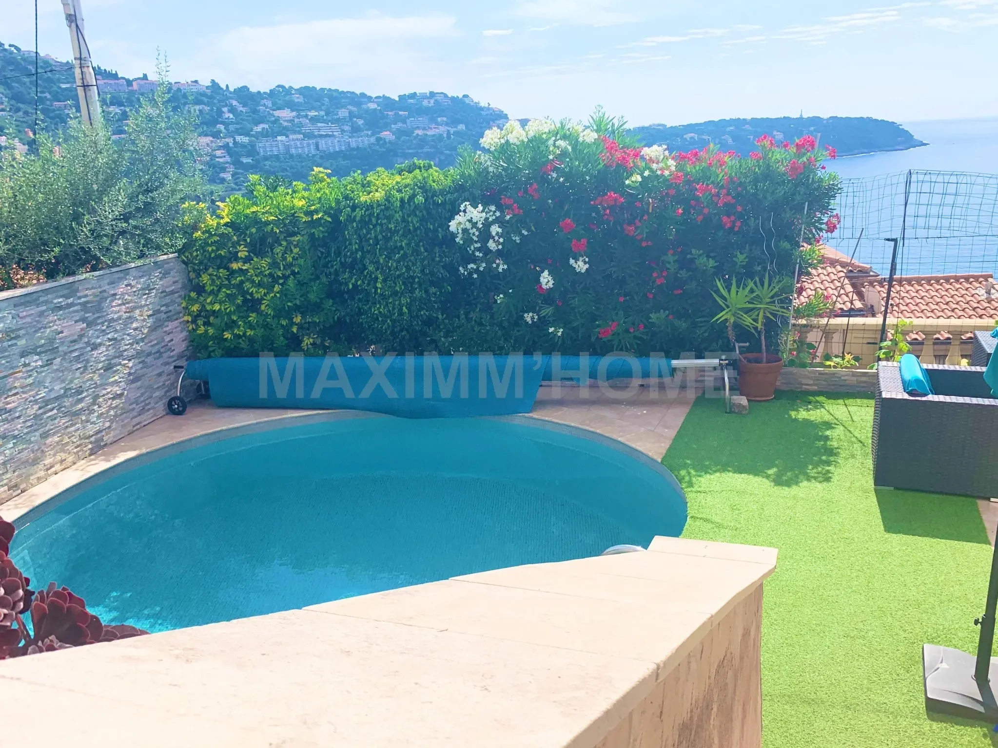 ROQUEBRUNE CAP MARTIN - ENTRANCE TO MONACO - CABBE GOLFE BLEU VILLA SEA VIEW SWIMMING POOL
