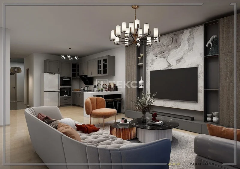 Large Duplex Apartment with Sea View in Bostanlı Karşıyaka