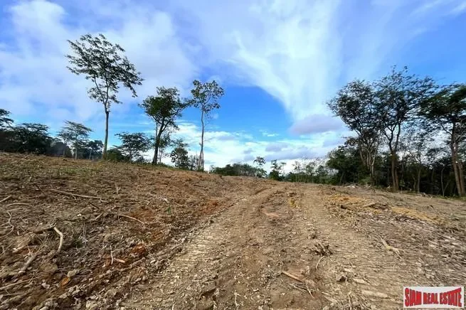18.5 rai of rubber plantation land is for sale with fantastic sea views in Takua Thung, Phang Nga.