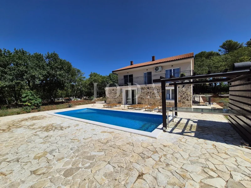 House with a pool under renovation, island of Krk
