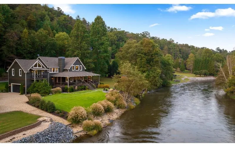 Sophisticated Riverfront Lodge with Elevated Design