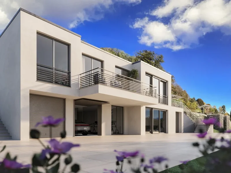 Modern villa to customize, 370 sqm on a 3,000 sqm plot, surrounded by greenery, with lake view 
