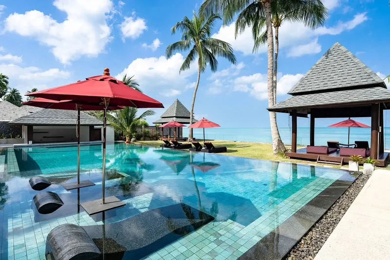 Tropical 5 Bedroom Beachfront Villa for Sale in Lipa Noi, Koh Samui