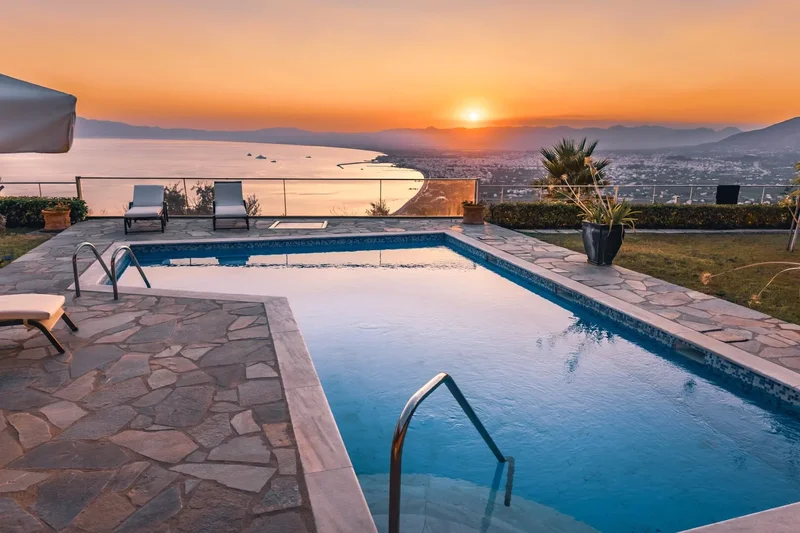 Villa with mesmerizing sea and landscape views of Messinian Gulf
