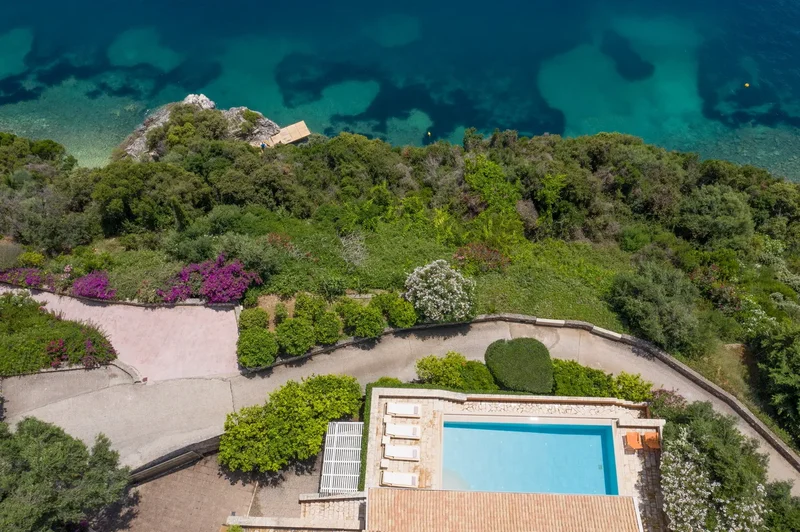 Seafront Villa with private access to two bays in Barbati,Northeast Corfu
