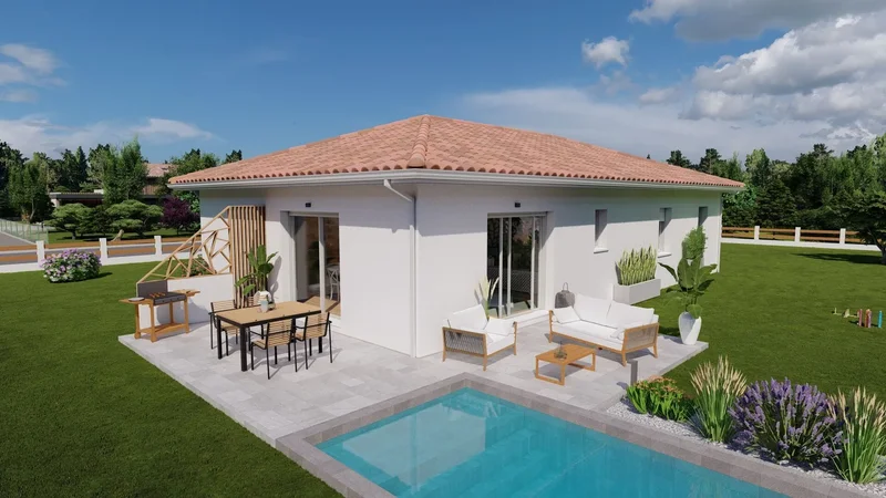 Maison neuve 3 chambres sur terrain de 1200 m²