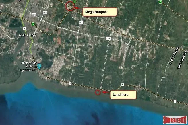 Sea View 1 Rai Block of Land on Bangkoks Coast, Bang Pu, Samut Prakan.