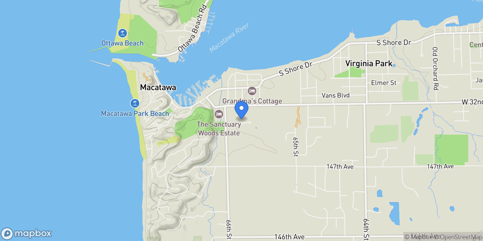 Map showing 6579 Partridge Lane, Holland, MI 49423, Holland, Michigan, United States.