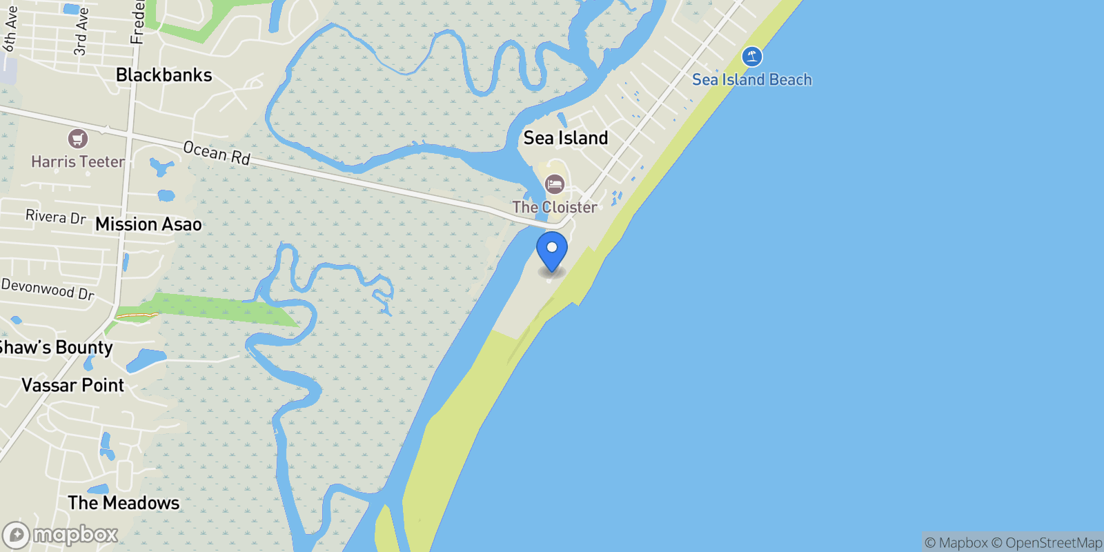Map showing 301 Black Banks Lane, #9, Sea Island, GA, 31561, USA, Sea Island, Georgia, United States.