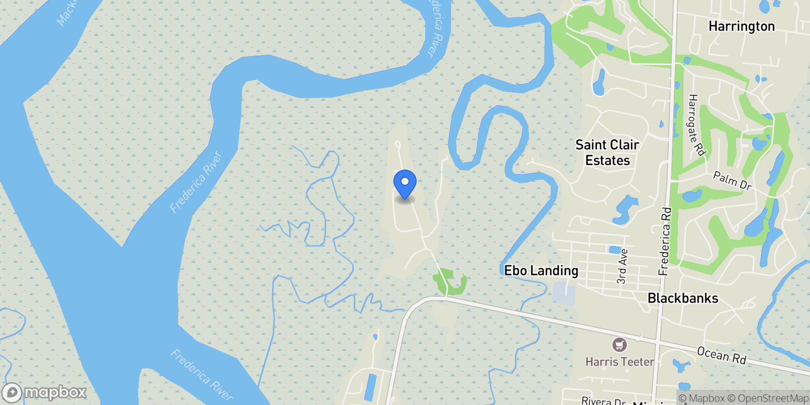 Map showing 309 Hawkins Island Drive, St Simons Island, GA, 31522, USA, St. Simons, Georgia, United States.