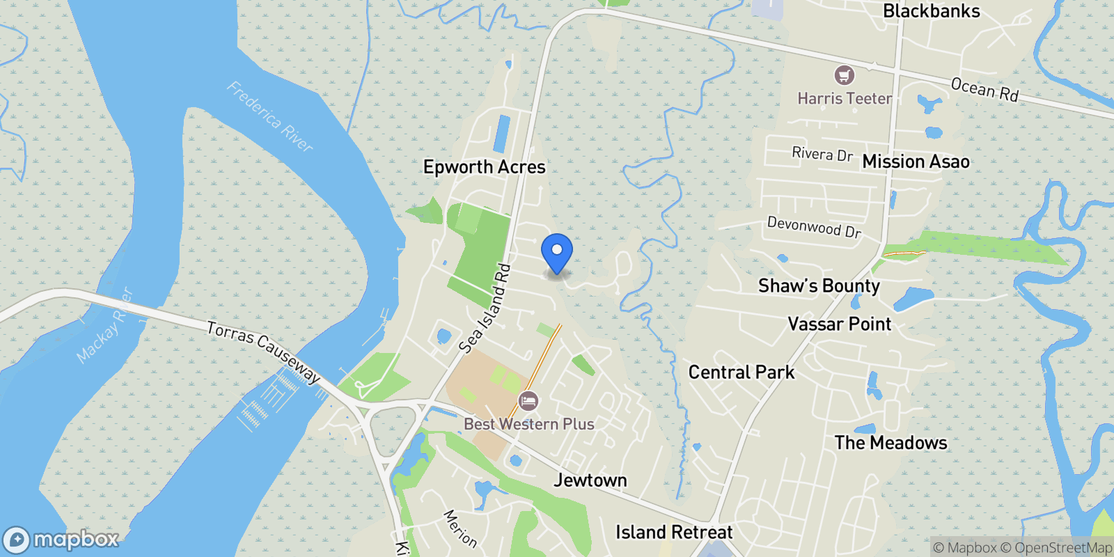 Map showing 712 Hamilton Landing Driv, St Simons Island, GA, 31522, USA, St. Simons, Georgia, United States.