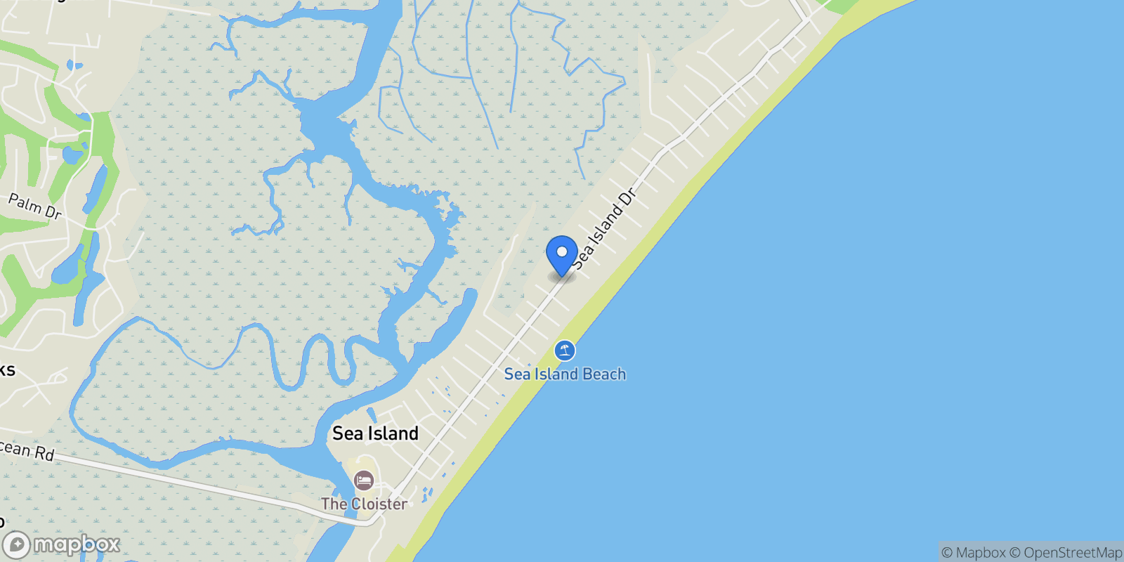 Map showing 0 Sea Island Drive, SEA ISLAND, GA, 31561, USA, Sea Island, Georgia, United States.