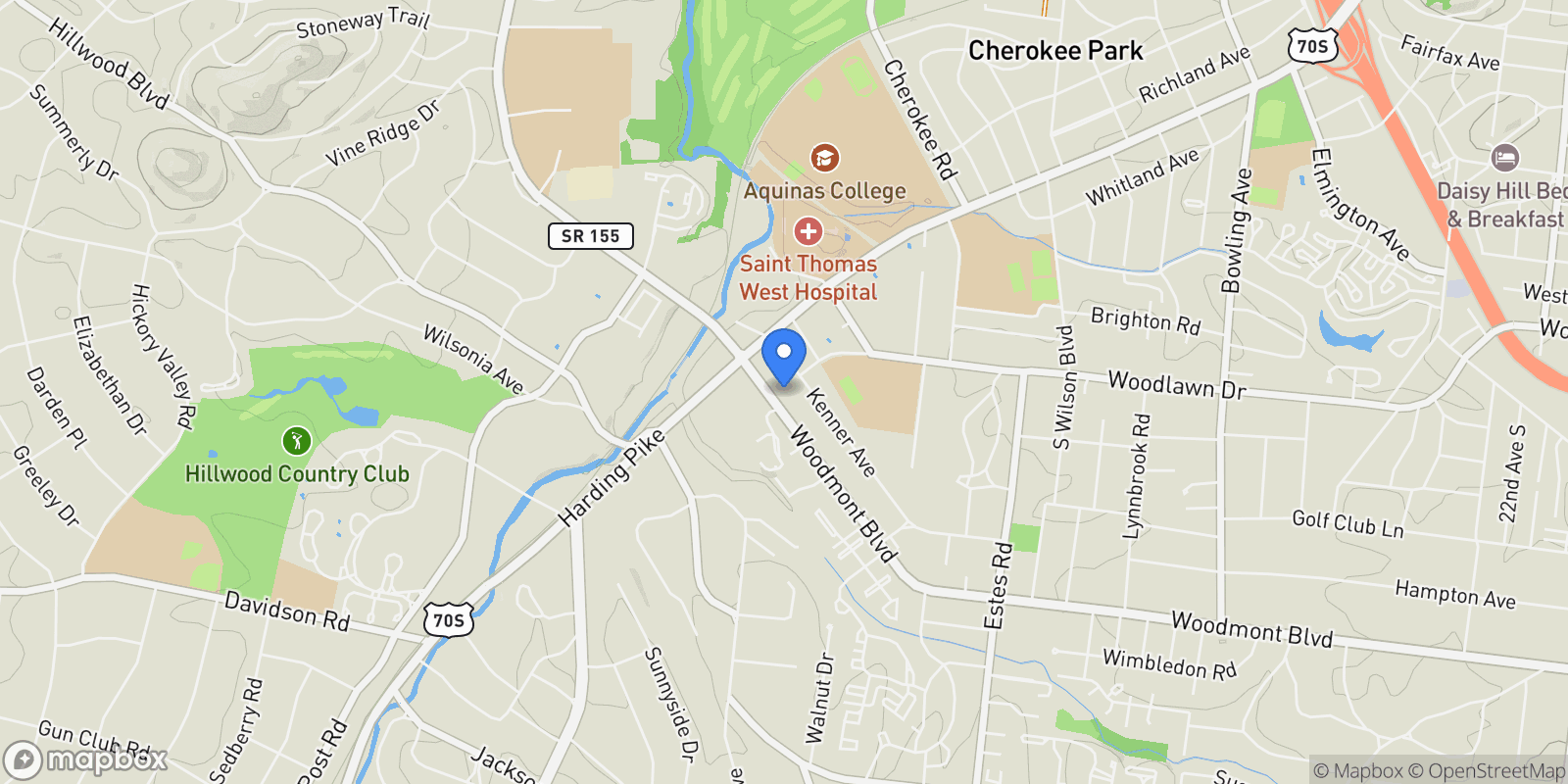 Map showing 110 Woodmont Blvd N202, Nashville, Tennessee, United States.