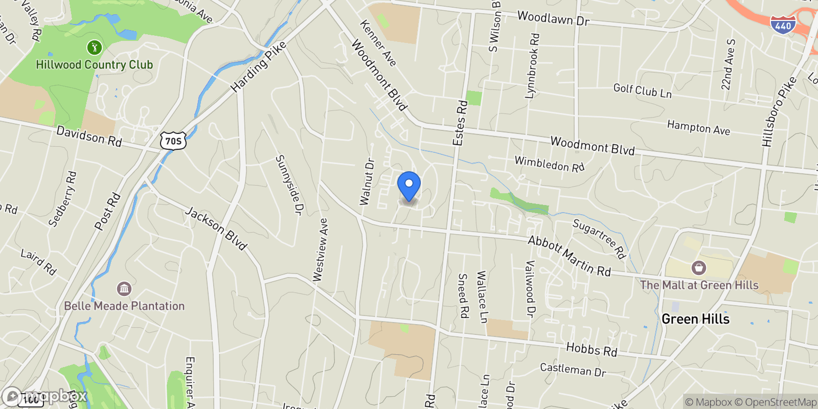 Map showing 3803 Woodmont Ln A, Forest Hills, Tennessee, United States.