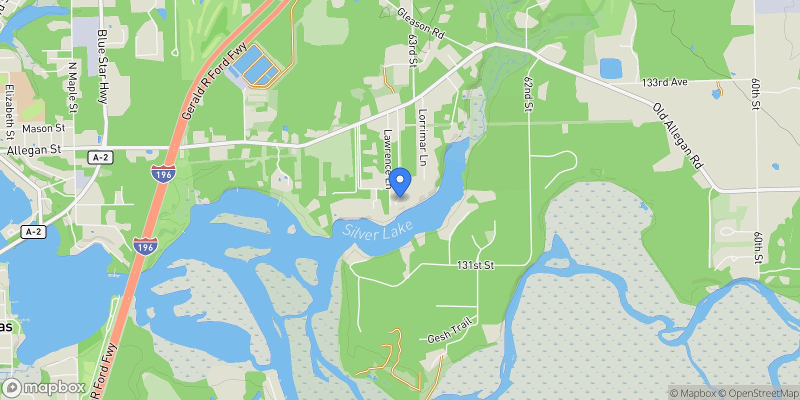 Map showing 6332 Old Allegan Road, Saugatuck, MI 49453, Fennville, Michigan, United States.