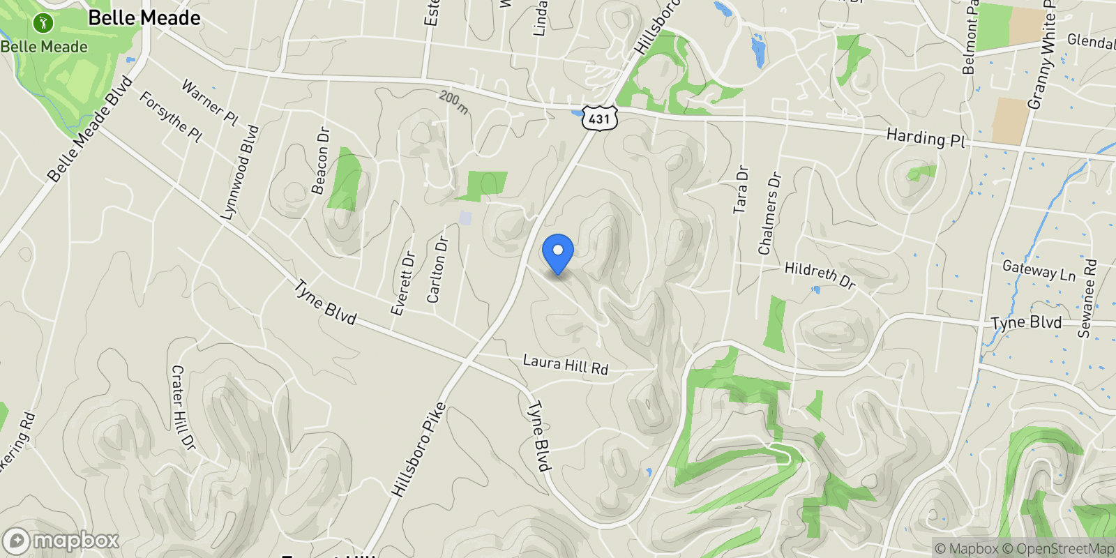Map showing 5543 Stanford Dr, Forest Hills, Tennessee, United States.