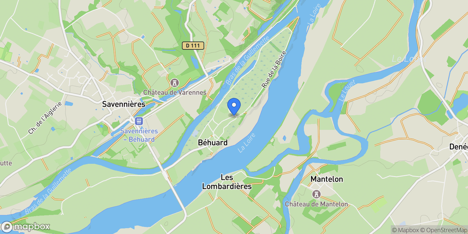 Map showing Béhuard, Pays de la Loire, France.