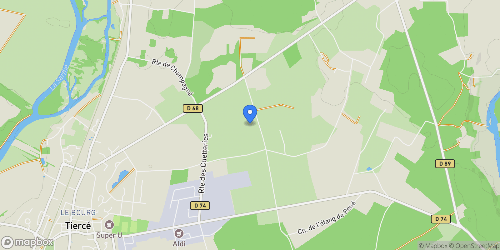 Map showing Tiercé, Pays de la Loire, France.
