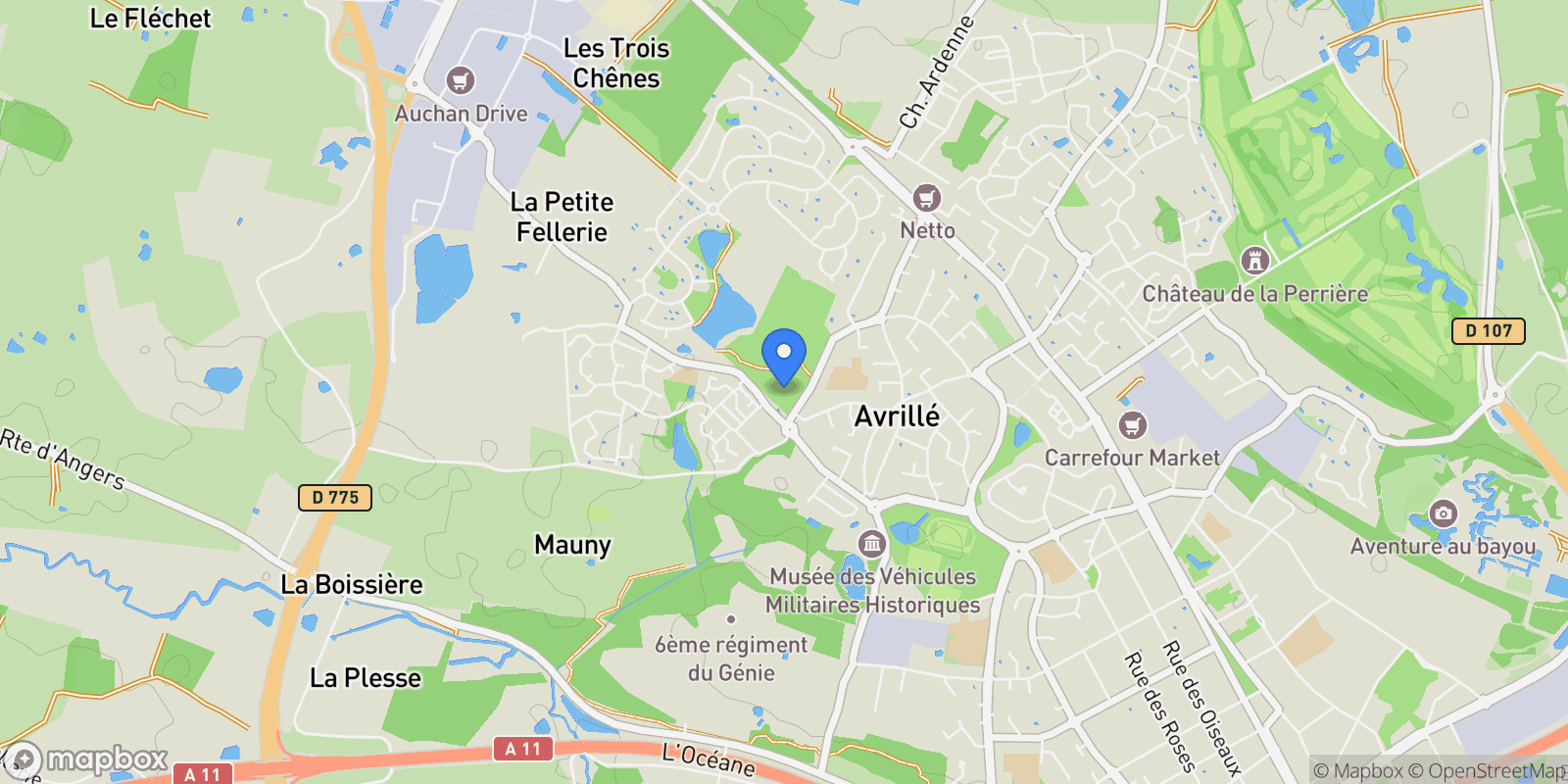 Map showing Avrillé, Pays de la Loire, France.