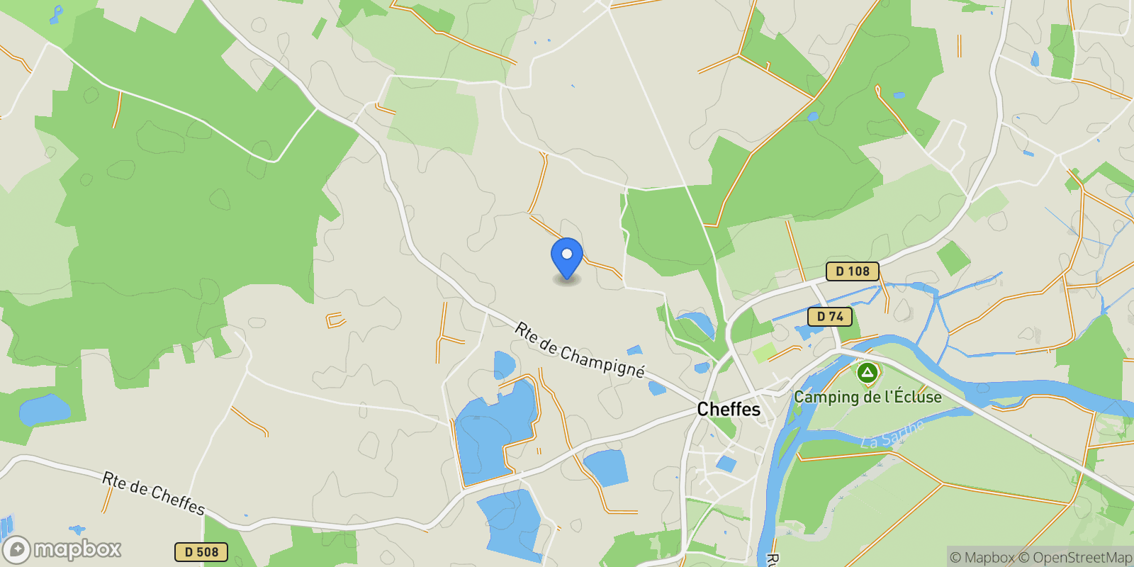 Map showing Cheffes, Pays de la Loire, France.