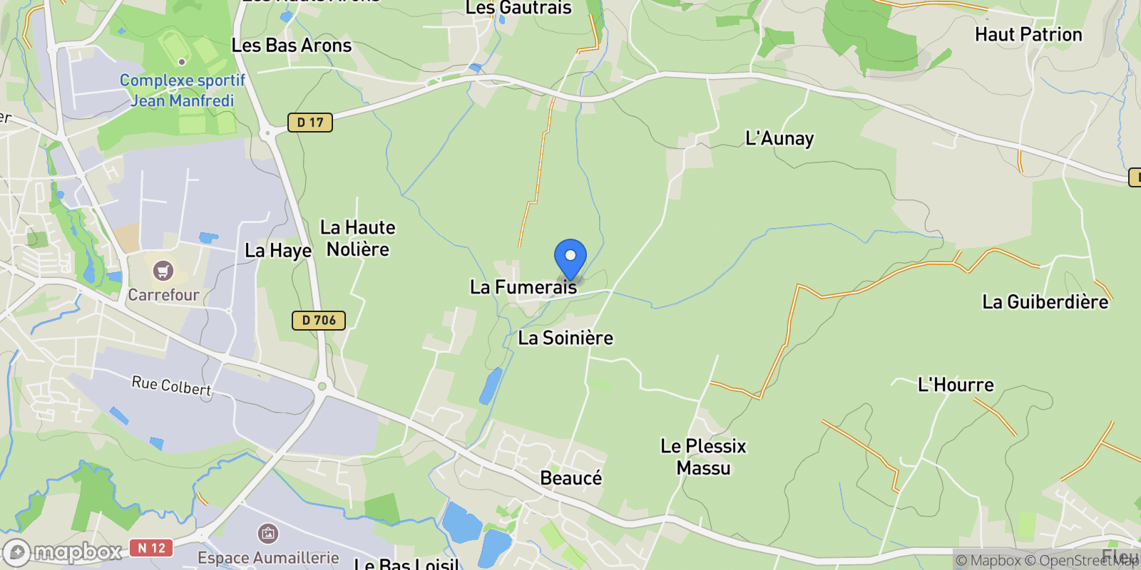 Map showing Beaucé, Brittany, France.