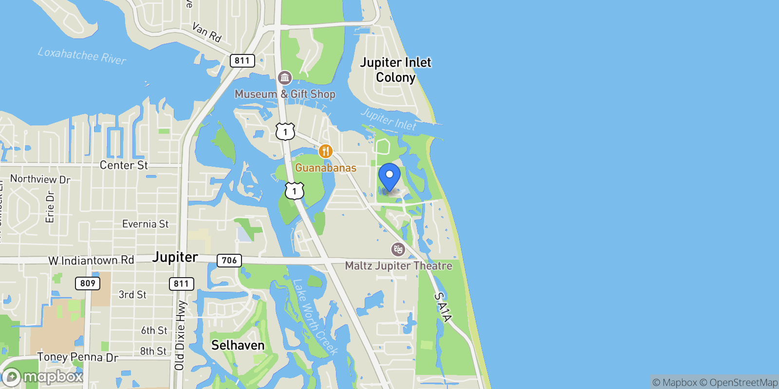 Map showing 2608 Fairway Drive N, Jupiter, Florida, United States.