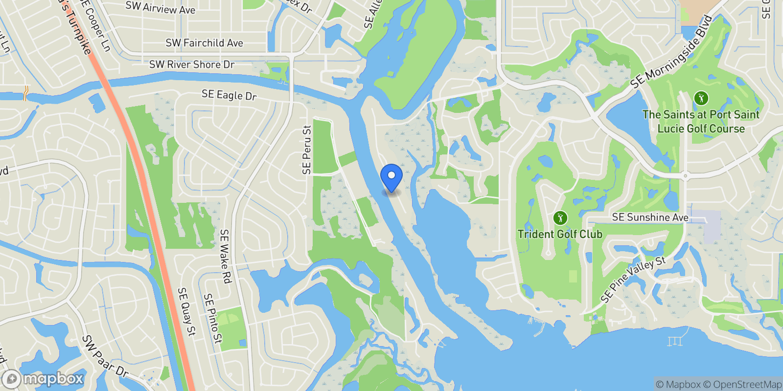 Map showing 201 SE Fiore Bello, Port St. Lucie, Florida, United States.