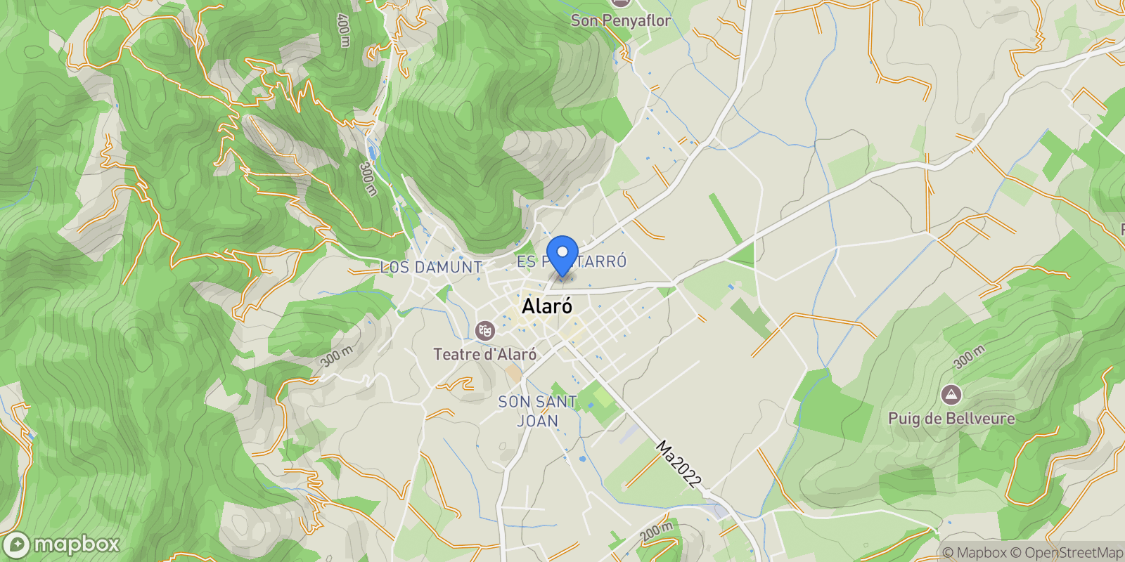 Map showing 07340 Alaró, Balearic Islands, Spain, Alaro, Balearic Islands, Spain.