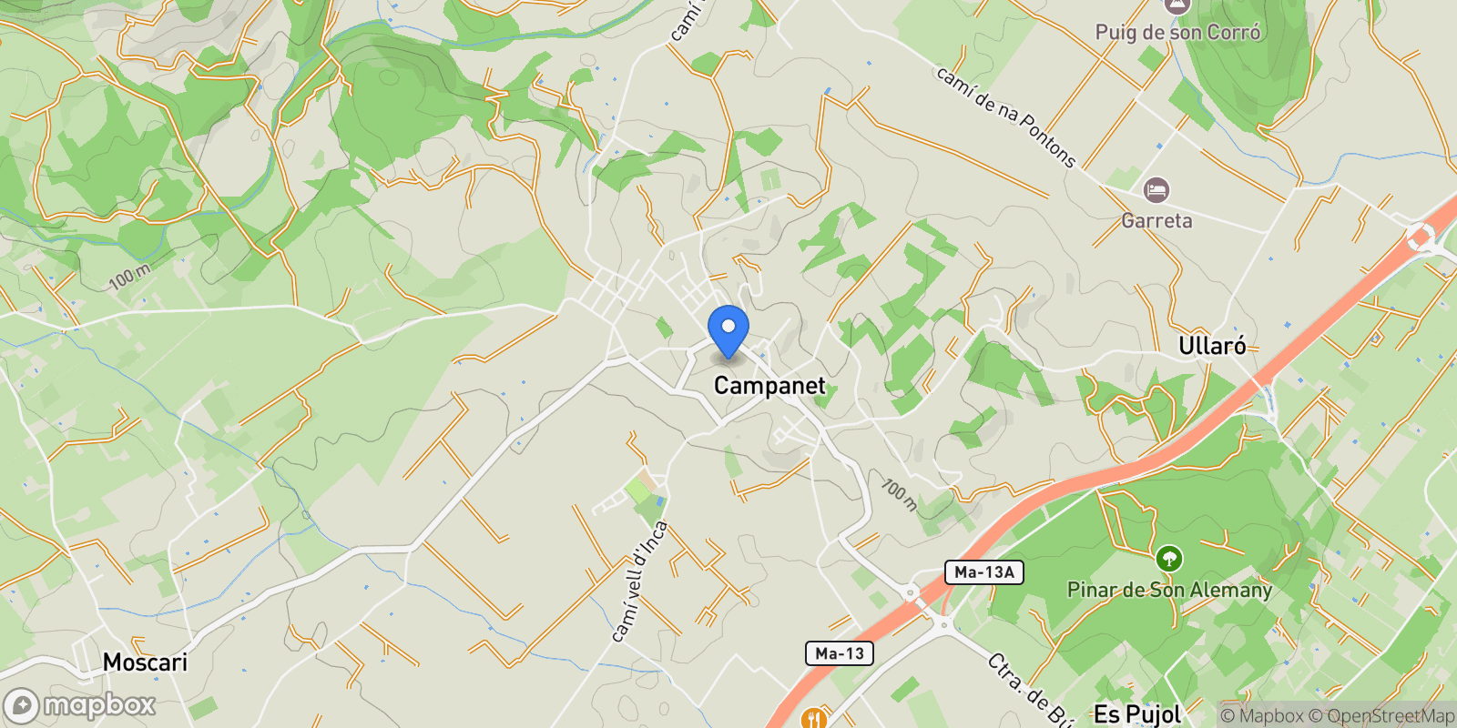 Map showing 07310 Campanet, Balearic Islands, Spain, Campanet, Balearic Islands, Spain.