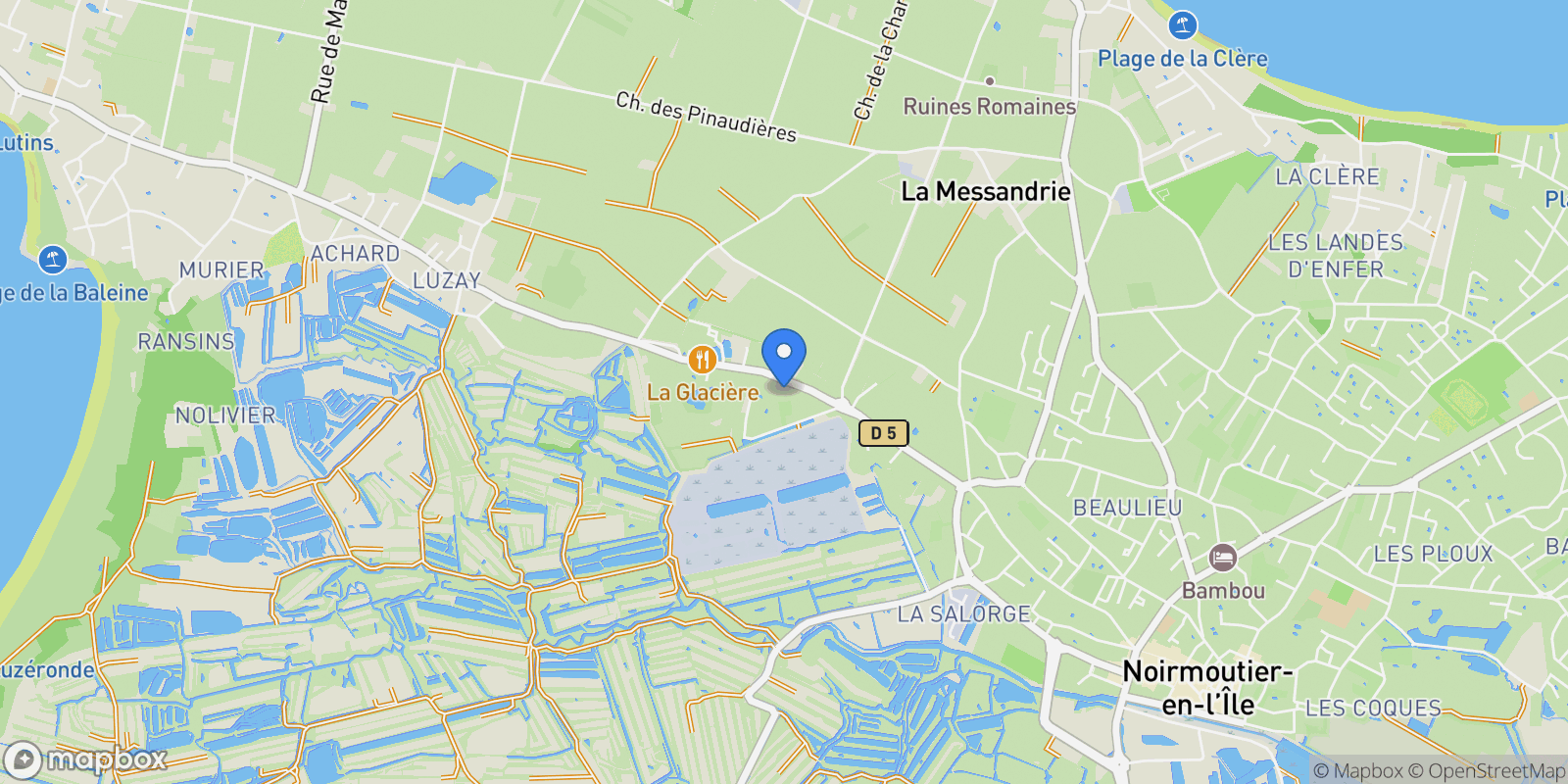 Map showing Noirmoutier-en-l'Île, Pays de la Loire, France.
