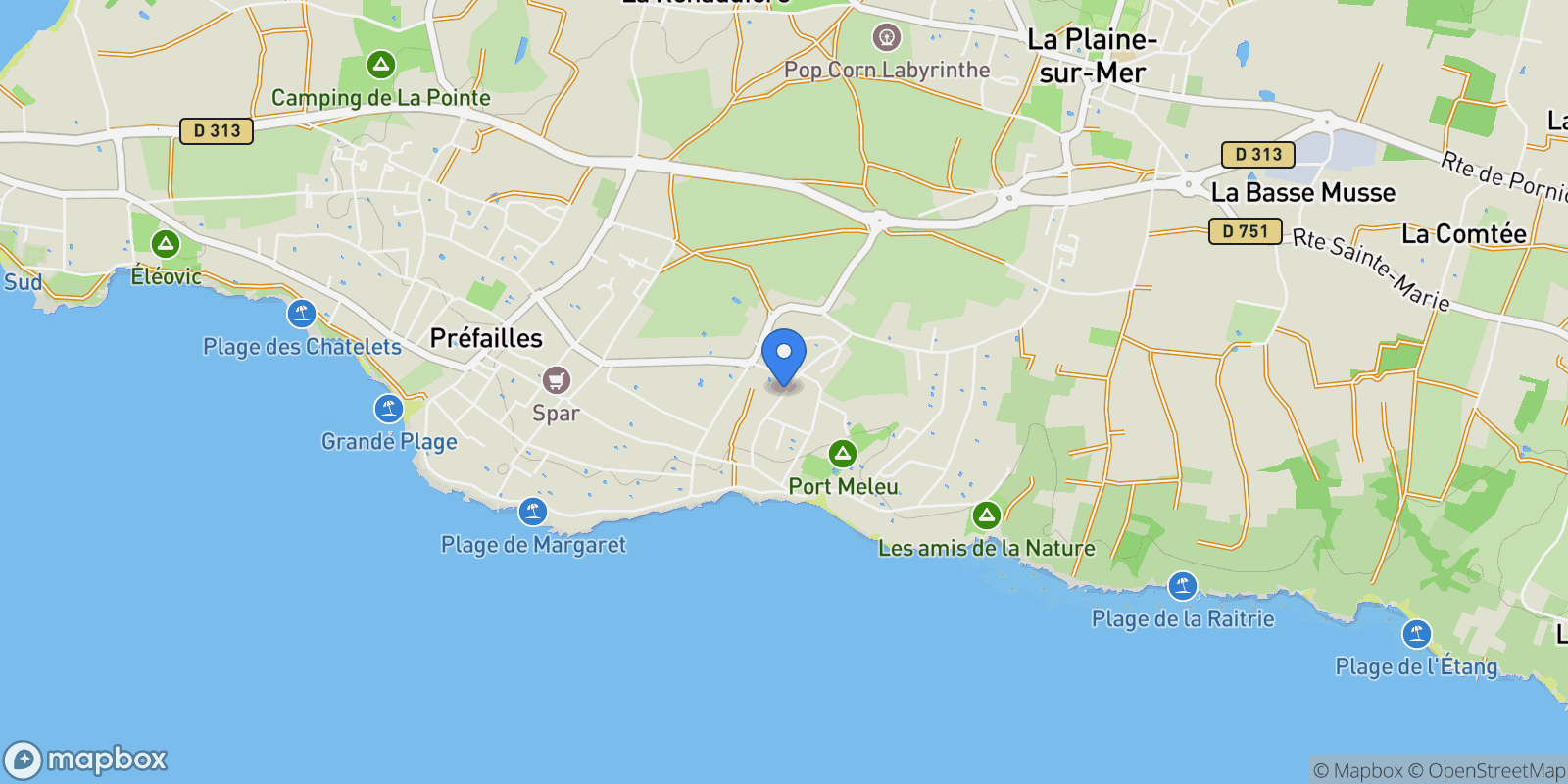Map showing La Baule-Escoublac, Pays de la Loire, France.